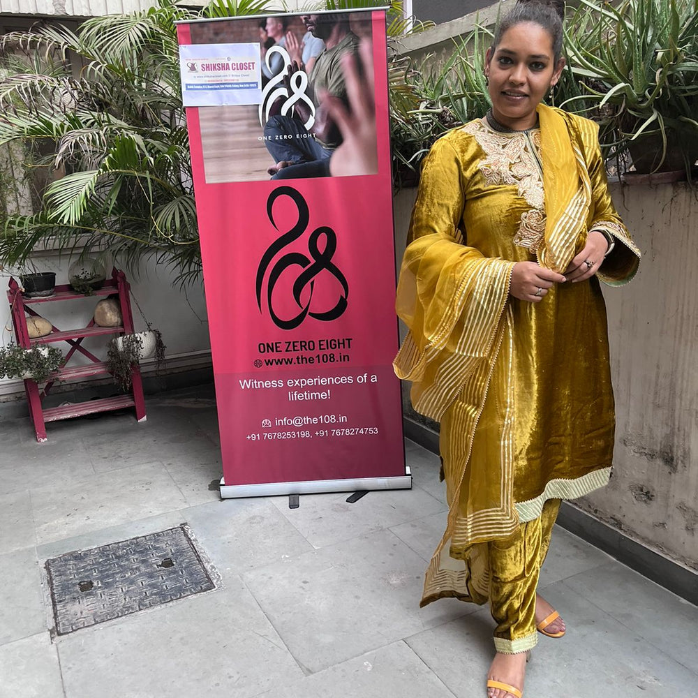 Goldish Mustard Pure Velvet Suit CS 111