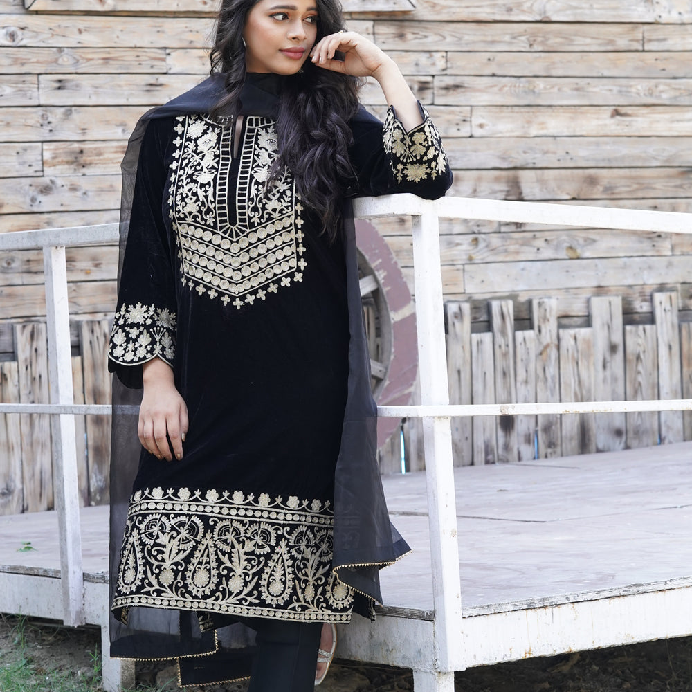 Z Black Velvet Suit CS 102