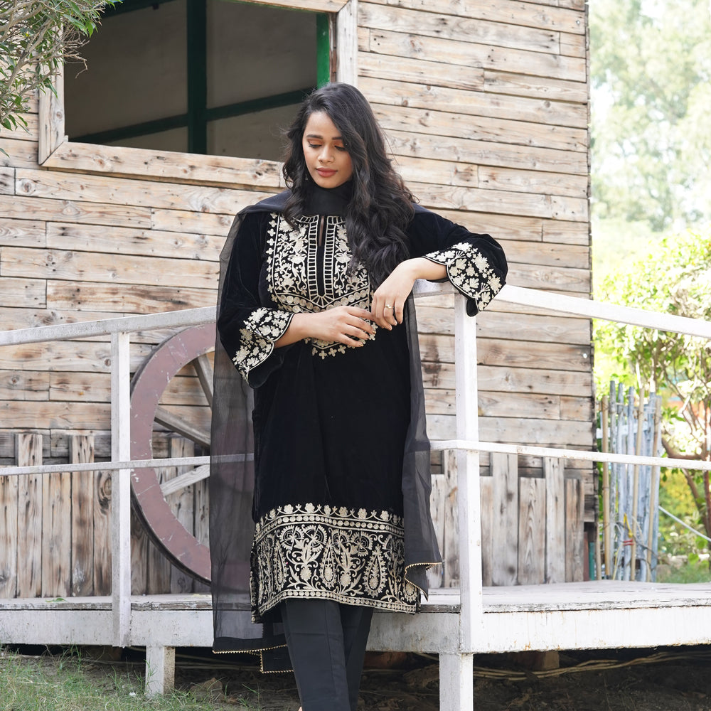 Z Black Velvet Suit CS 102