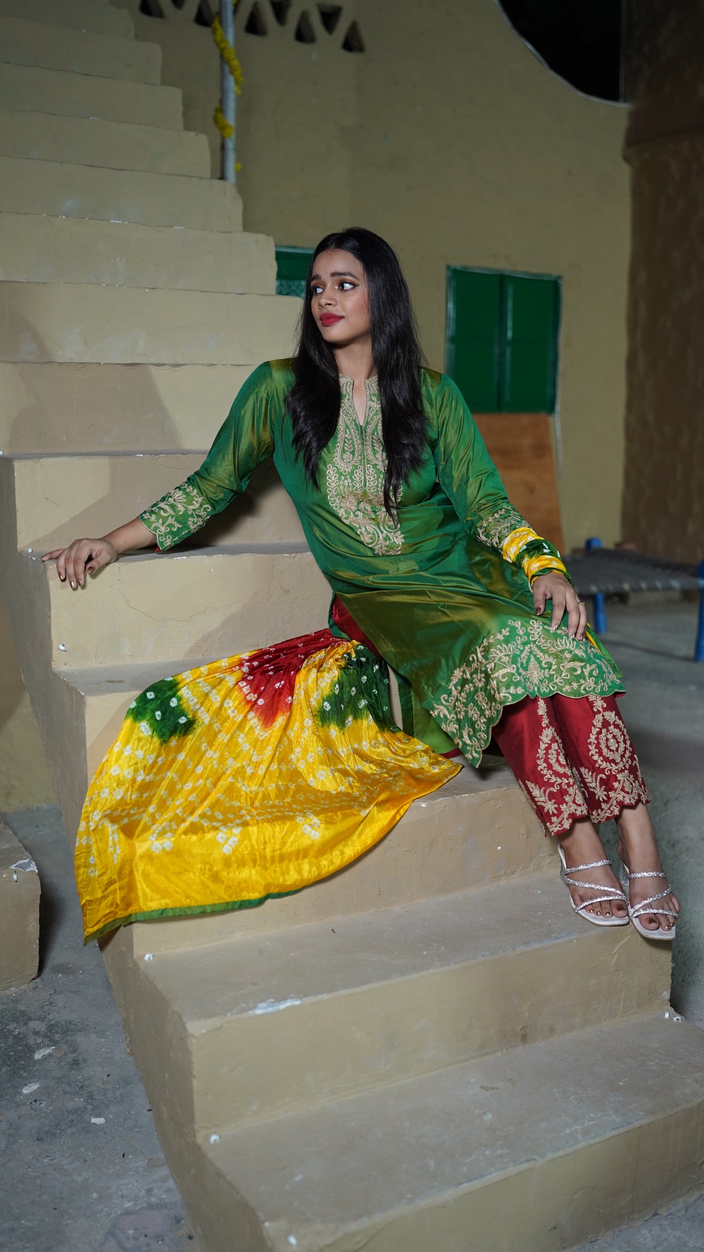 Bottle Green Silk Suit CS 104