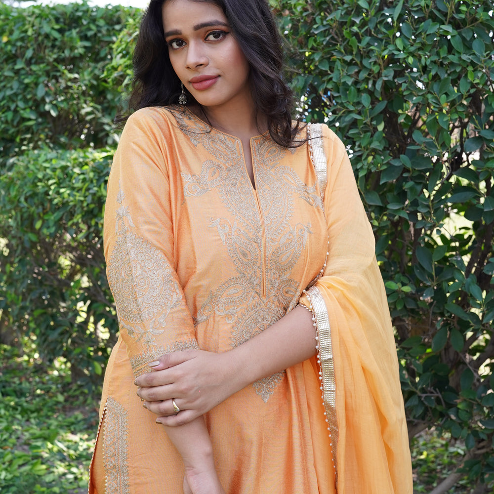 
                      
                        Orange Cotton Silk Suit SC 101
                      
                    